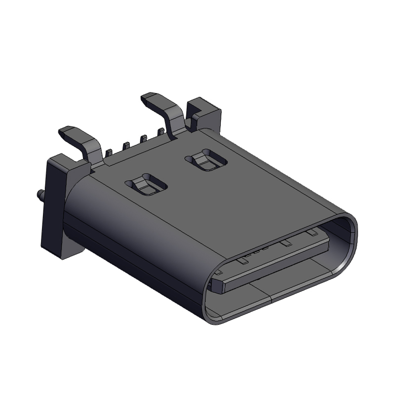 Type-C母座14PIN立式贴片 H10.0MM