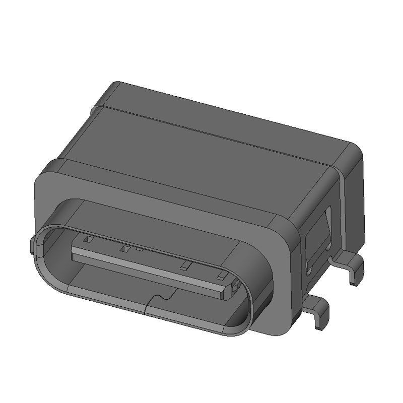 TYPE-C 6PIN四脚沉板SMT防水母座 防水等级IPX8级外露1.50mm