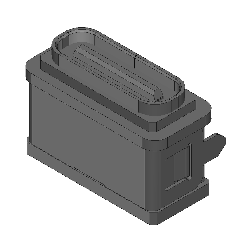 TYPE-C 6Pin SMT防水母座 L=7.85mm 两脚插板(点胶款)IPX7